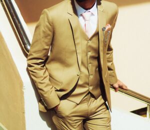 ベージュスーツ/スリーピーススーツ/ベスト/ジレ