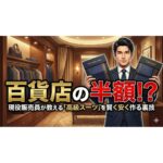 ゼニアやカノニコのオーダースーツが百貨店の半額で購入できる裏技のアイキャッチ画像。現役販売員が比較解説。